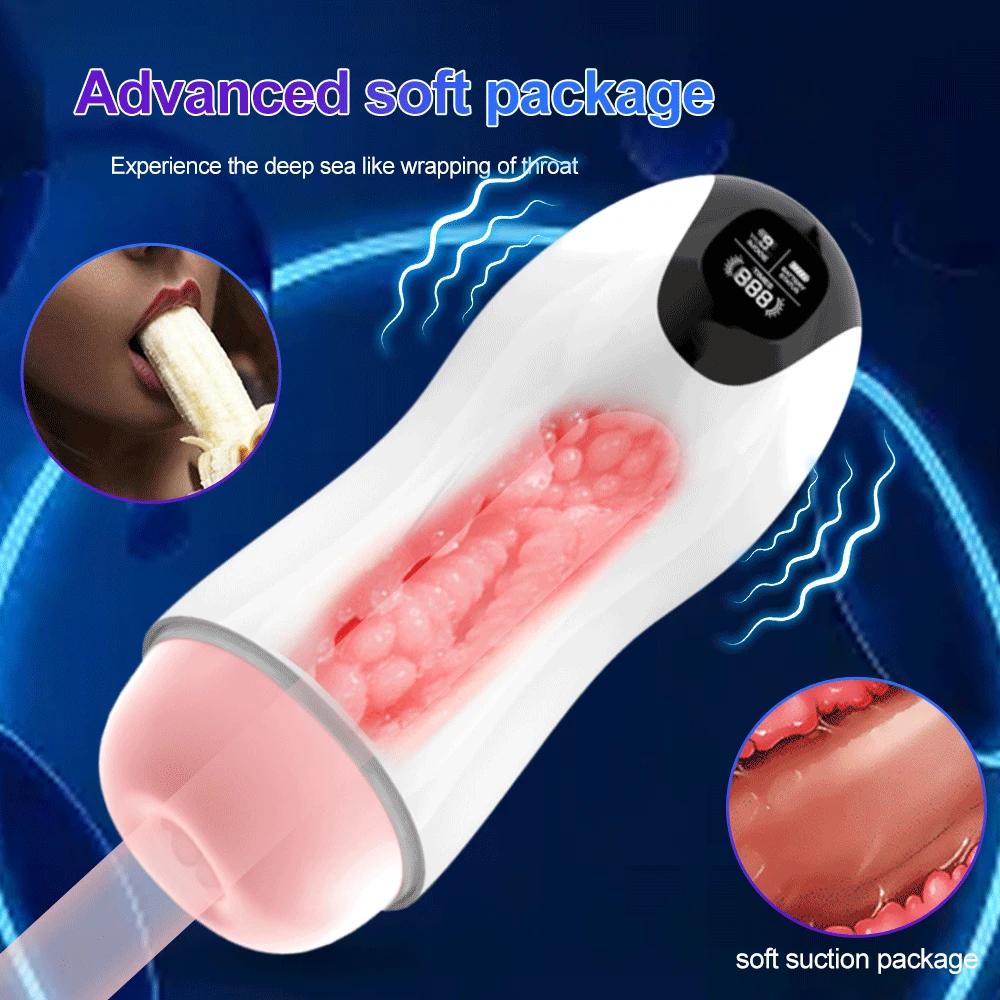Automatico Masturbatore Maschile Tazza di Vibrazione Pompino Reale Della Vagina Figa Tascabile Pene Macchina Del Sesso Orale Giocattoli per Uomo Adulti 18+