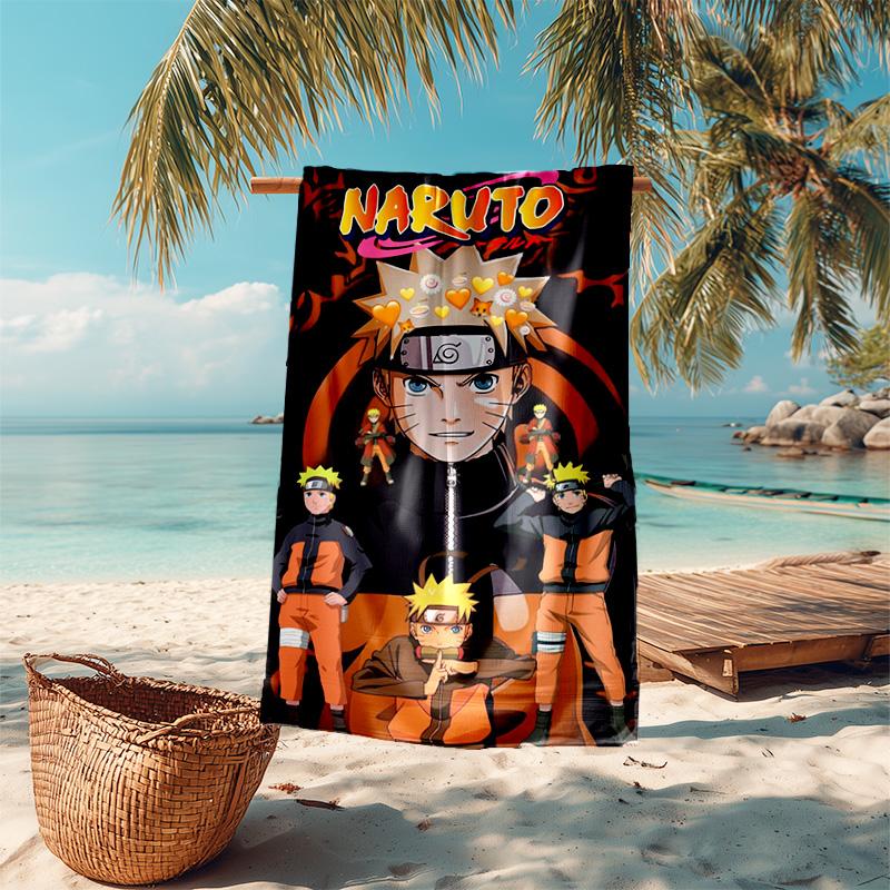 Japanese Anime Cartoon NARUTO Famous Uzumaki Naruto  Beach Towel Outdoor Camping Beach Towel for Vacation Swim Outdoor Pool Absorbent Bath Towel Y14