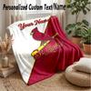 St. Louis Cardinals Custom Flannel Throw Blanket Print Your Name Text Soft Warm Blanket Holiday Present