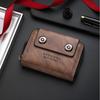 Fashion PU Leather Card Holder for Men Portable Multi Card Slots Men's Wallet Short Double Buckle Coin Purse