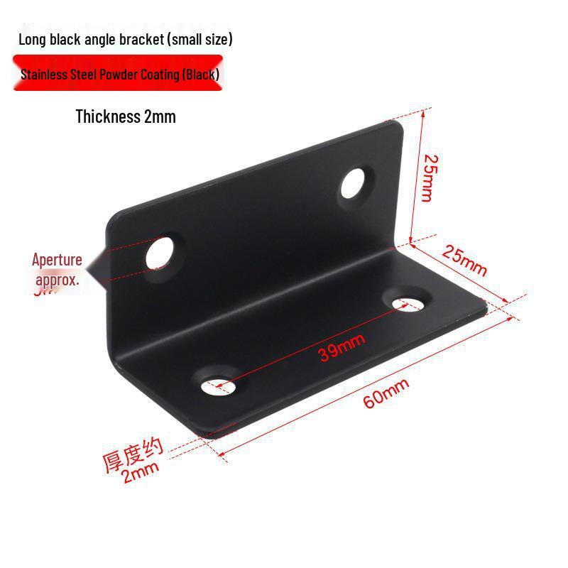 Stainless Steel L-Shaped 6-Hole 90° Angle Bracket for Shelves, Tables, and Chairs