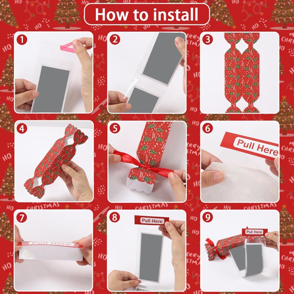 Money Pull Out Box Christmas Money Holder Pull Pouch Cash Pull Boxes Merry Christmas Money Box Unique Money Case 4pcs