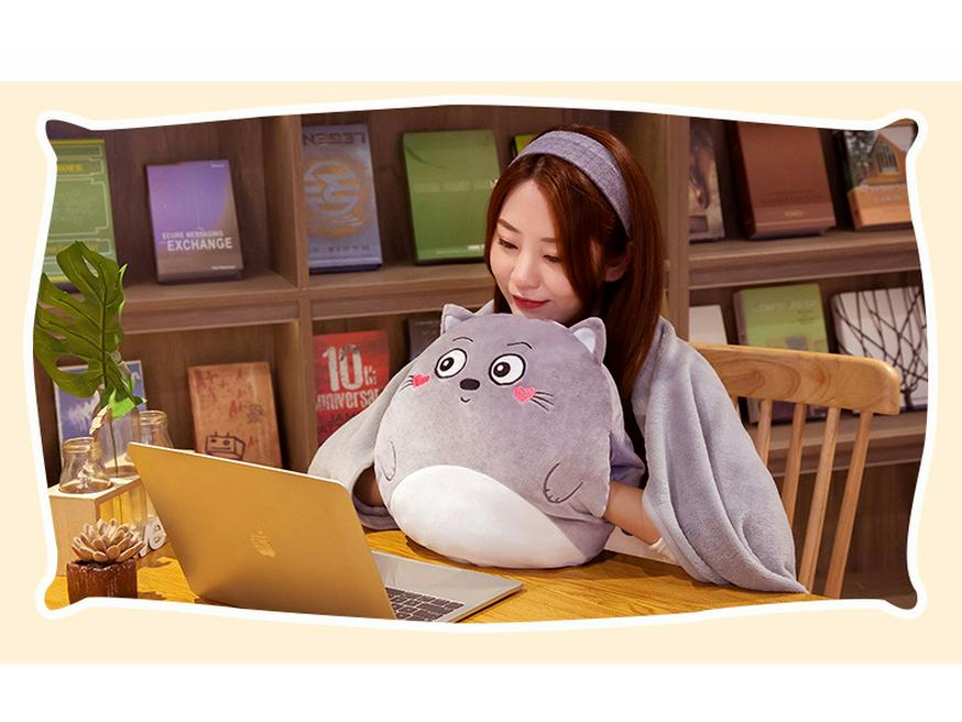 Fruit Animal 3-in-1 Pillow Blanket: Dual-Use Nap Pillow, Car Cushion, and Air Conditioning Blanket