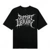 Baumwolle Tod Gothic Druck Unterstütze Deine Lokale Bibliothek Stil Liebhaber T-Shirt