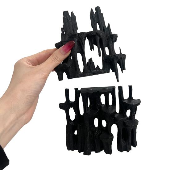 Aquarium Mountain View Stone Artificial Rock Formation Mountain Ornament Fish Tank Rockery Landscape Betta Hideout Cave for Small Fish Shrimp