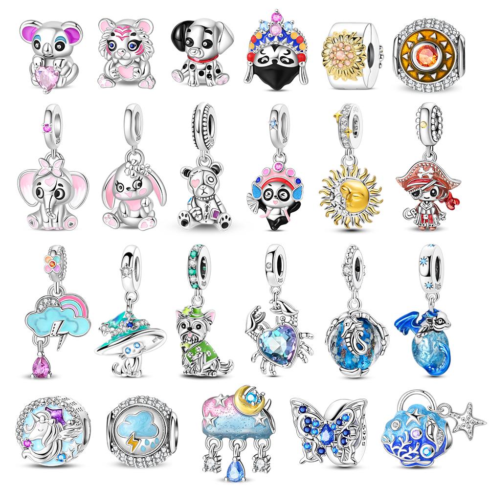 Original Design Copper Sunny And Rainy Weather Panda Treasure Charm Fit Diy Bracelet Necklace Exquisite Party Gifts