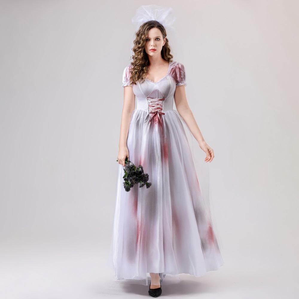 Halloween Horror Girdle Grey Bloodstained Bride New Ghost Bride Cosplay Zombie Costume