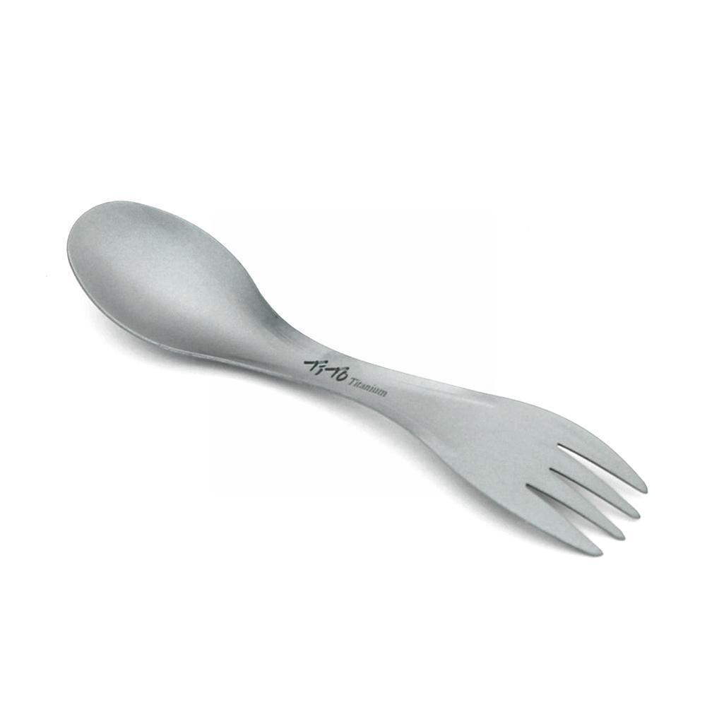 Outdoor Camping 2 In 1 Hiking Diet Tools Picnic Barbecue Alloy Too Titanium Fork Alloy Spoon Spoon Fork J6O3