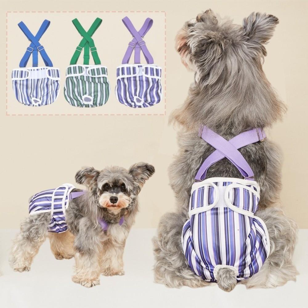Striped Design Dog Diaper Suspenders Washable Pet Physiological Pants Puppies Period