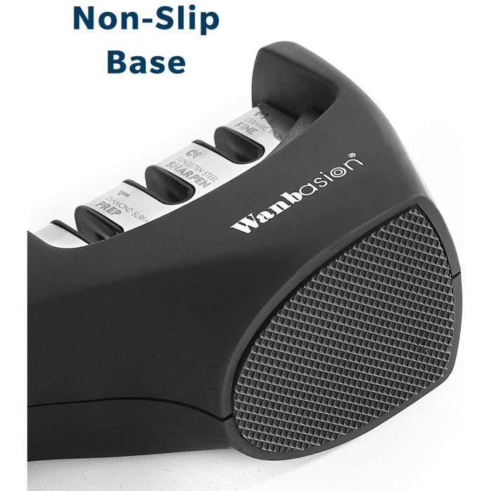 3 étapes aiguiseur de couteaux de cuisine professionnel antidérapante, aiguiseur de couteaux de cuisine céramique tungstène, affut