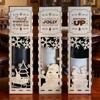 1/3Pcs Christmas Wooden Wine Box Easy Assemble Laser-Cut Snowflakes Festive Design Wine Gift Box Holiday Decoration