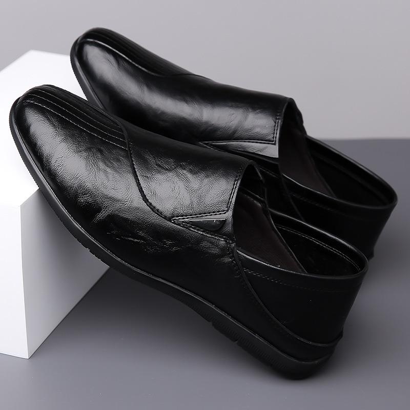 Fashion British Spring Autumn Business Men's Dress Shoes Fashion Slip-on Soft Sole Driving Shoe Male Designer Flat Leather Shoes for Men