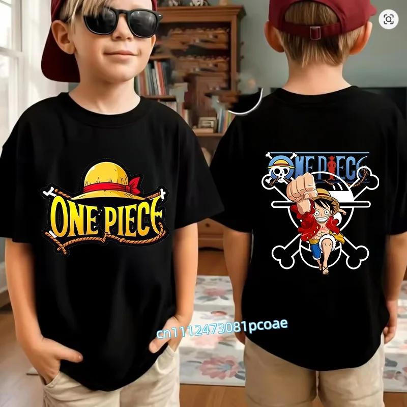 Boys Girls T Shirt Summer Kids Anime TShirt Zoro Nami Chopper Cute Clothes Cartoon Tees Birthday Gifts Tops
