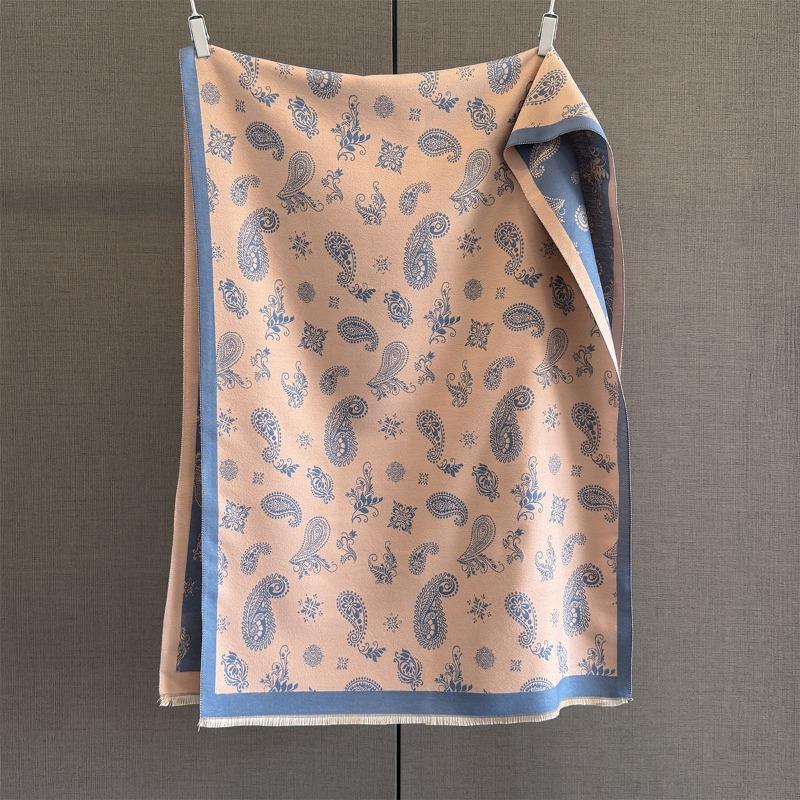 Herbst und Winter neuer vielseitiger hochwertiger Vollprint Kaschu-Jacquard-Schal Damen verdickter warmer Fransen-Schal