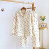 New Women's Pajamas Suit Thick Warm Cardigan Winter Pyjamas Sets Long Sleeve Flower Print Home Clothes Sleepwear