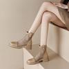 Women's Summer Cool Boots Breathable Hollow Out Boots High Quality Leather Mesh Boots for Women Mesh Cool Boot Zip Ankle Booties