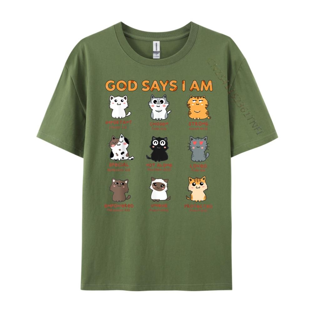 God Says I Am Kitten Cat Funny Cats Bible Verse Christian Funny T Shirts High Quality