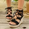 Fashion Women Cross Strap Sandals Women Wedges Heeled Women Shoes 2025 Summer Sandals Party Platform High Heels Shoes Woman