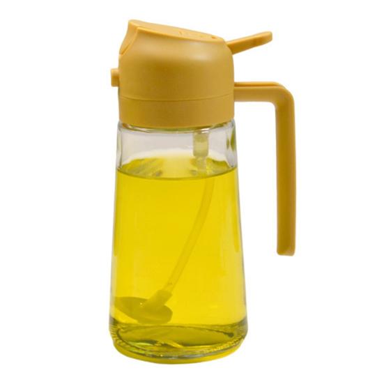 Oil Pot 2-in-1 Design Food Grade PP Lead-Free Glass Transparent Visual Design Cooking Sprayer