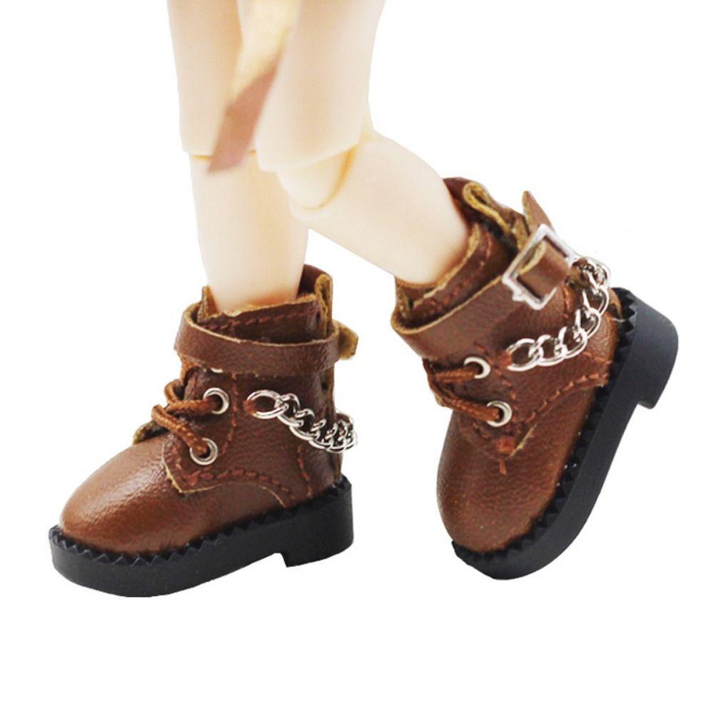 1 Pair Mini OB11 Doll Shoes Chain Boots 1/12 Bjd Doll Shoes Cute Bjd Doll Chain Shoes  Kids Gifts
