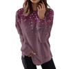 Women's Round Neck Tops Cotton Women's Casual Fashion Print  Long Sleeve O-Neck Pullover Top Blouse