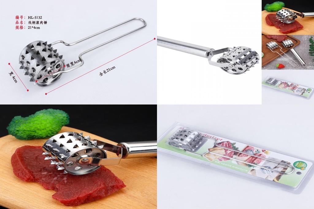 Premium Stainless Steel Meat Tenderizer Hammer For Juicy Steak And Pork Chops