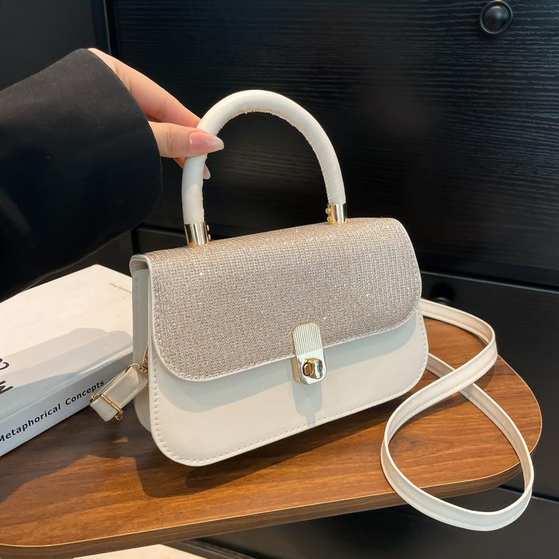 2025 New Retro Portable Small Square Bag Summer Sense Simple Texture Crossbody Shoulder Bag Hand Carry Fashion Women's Bag