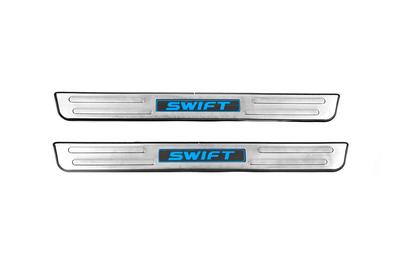 Door Sills Libao LED (2 Pcs, Stainless Steel) for Suzuki Swift