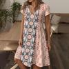Women's Fashion Summer Casual Short Sleeve Floral Print Dresses