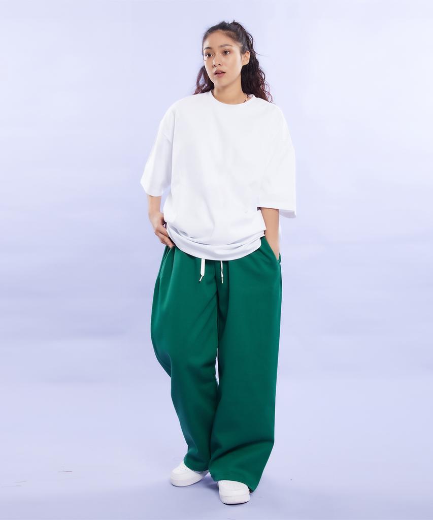 CREAM SODA LAB Blank All Season Wide Elastic Pants Green