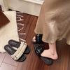 Fashion Beach Slippers Women's Outerwear 2025 New Summer with Skirt Flat Bottom One Word Lazy Drag Versatile Cool Slippers