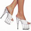 15 cm Stiletto Mode Plateau Kleid Fischmaul High Heel Damenschuhe Kristall Cool Pantoletten