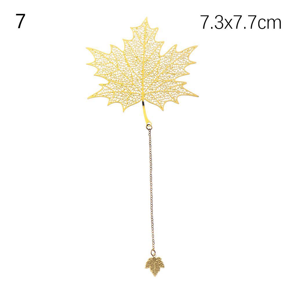 New Rose Gold Apricot Leaf Metal Bookmark Tassel Chinese Style