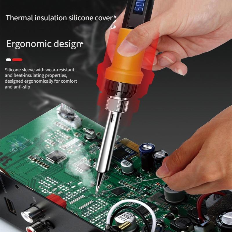 908D Digital Temperature Adjustable Soldering Iron Set Multifunctional Electronic Repair Welding Tool
