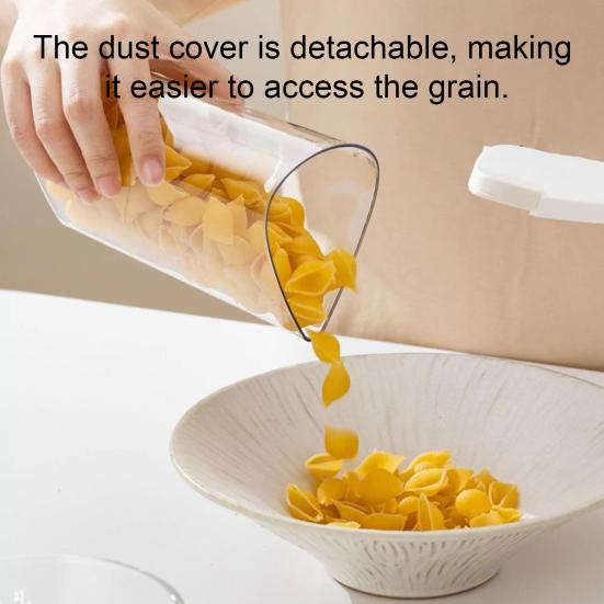 360-Degree Rotating Grain Dispenser Dry Food Storage Bin with Lids Cereal Dispenser with 6 Sealed Containers for Rice Flour Oats Pantry Countertop