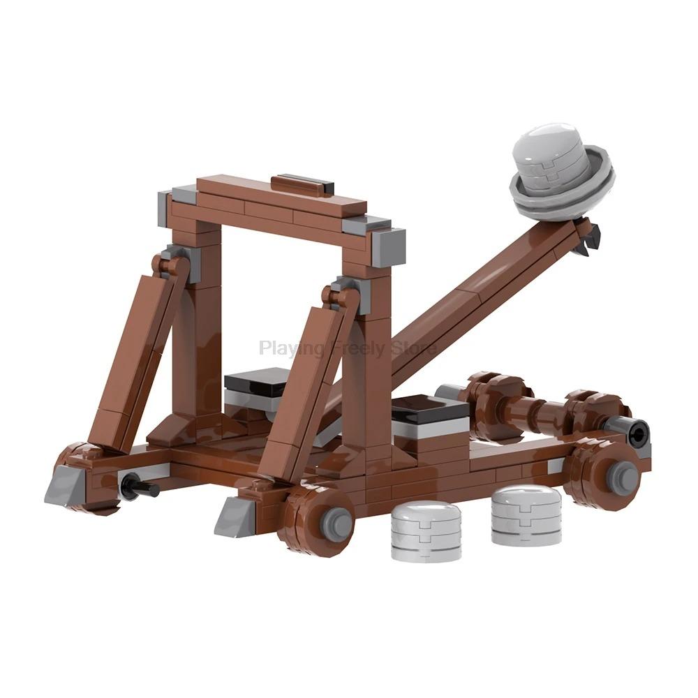 MOC Mittelalterliche Kriegssteine Kanonenwagen Waffe Katapult Armbrust Kompatible Figur Bausteine Spielzeug Für Kinder Erwachsene Freunde Geschenke