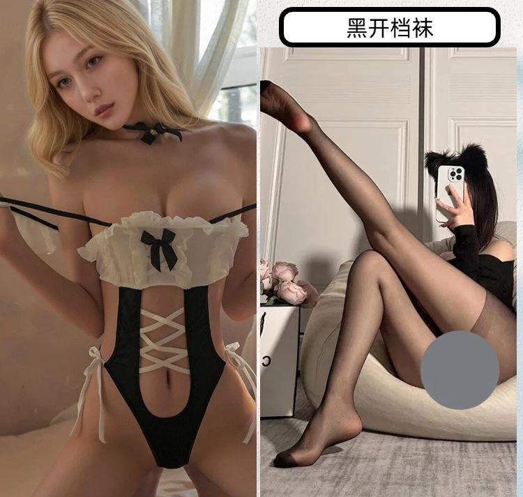 Sexy Lingerie Sexy Lace One-piece Maid Outfit Uniform Seduction Hot Passion Suit Cosplay Maid Outfit