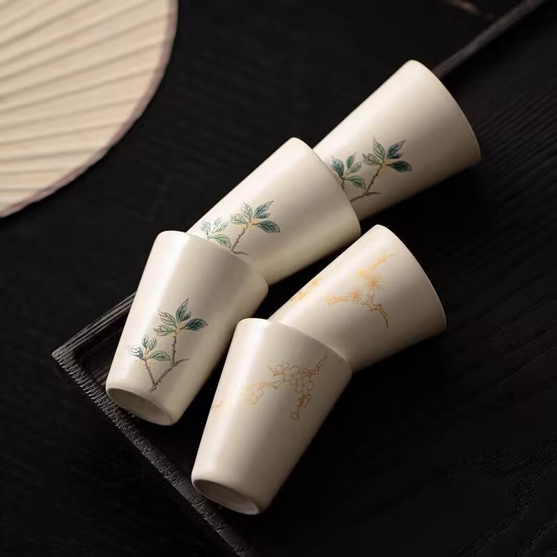 

Retro Ceramic Tea Cup Master Cup Single Cup Grass And Wood Ash Glaze Colored Tea Cup Kung Fu Tea Set National Style Fragrant Cup