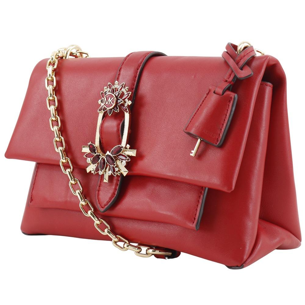 Michael Kors ChainShoulder Shoulder Bag CECE Red Leather Women Used