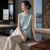 IHIMI Women's Lyocell Round Neck Sleeveless Shirt