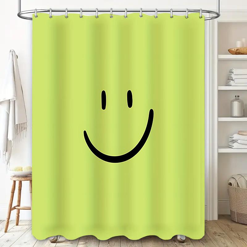

Happy Smile Shower Curtain For Bathroom - Waterproof And Durable With Simple Design Suitable For Wet And Dry Separation Nontoxic W60H190(CM)-1 Pcs