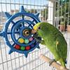 Rudder Shaped Interactive Spinning Wheel Colorful Beads Bird Cage Toy  Bird Cage Use