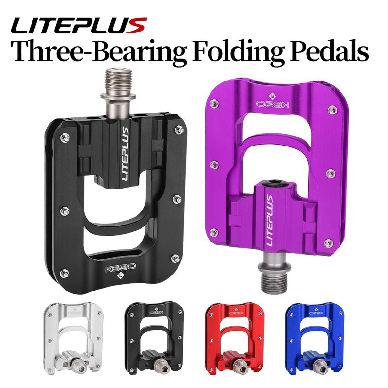 Pedal Plegable Ultraligero Liteplus K620 para Bicicleta, Aleación de Aluminio, 3 Rodamientos, Pedales Antideslizantes Doble Cara para Pedal de Bicicleta Brompton