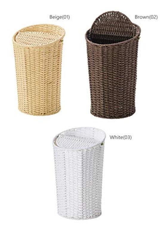 Tidorisangyou Trash Can with Lid White Paper Trash Can 22.5X22.5XH35cm CH-402WH