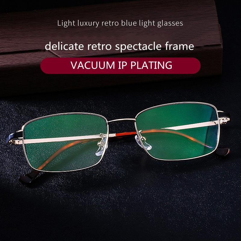 Men Titanium Alloy Glasses Frame Fashion Male Square Ultralight Eye Myopia Prescription Anti-Blue Light Photochromic Eyeglasses