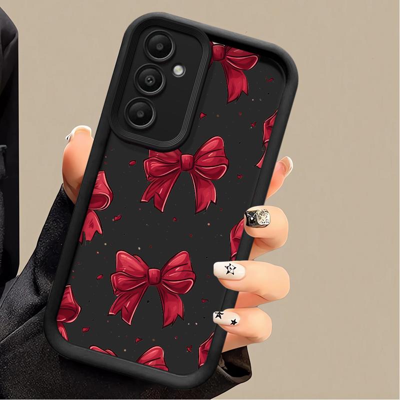 Phone case for Samsung Galaxy A55 A52 A33 cases A24 A15 A12 A23 A22 5G A54 A52s A53 A14 funda Cover Cool Luxury Red Cartoon Bow
