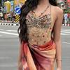 Hollow Beaded Body Chain Strap Top With Comfortable 64-92cm Bust Bustier Women's Evening Party Tank Chain