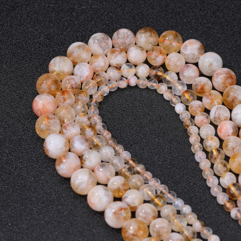 Natural Yellow Citrine Crystal Beads for Handmade DIY Bracelets & Necklaces