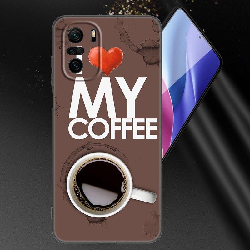 Coffee Wine Cup Phone Case For Xiaomi Mi POCO X3 NFC GT M4 M3 12 11T 10T Pro A3 11 Lite NE 5G 12X 11i F3 Soft TPU Black Cover
