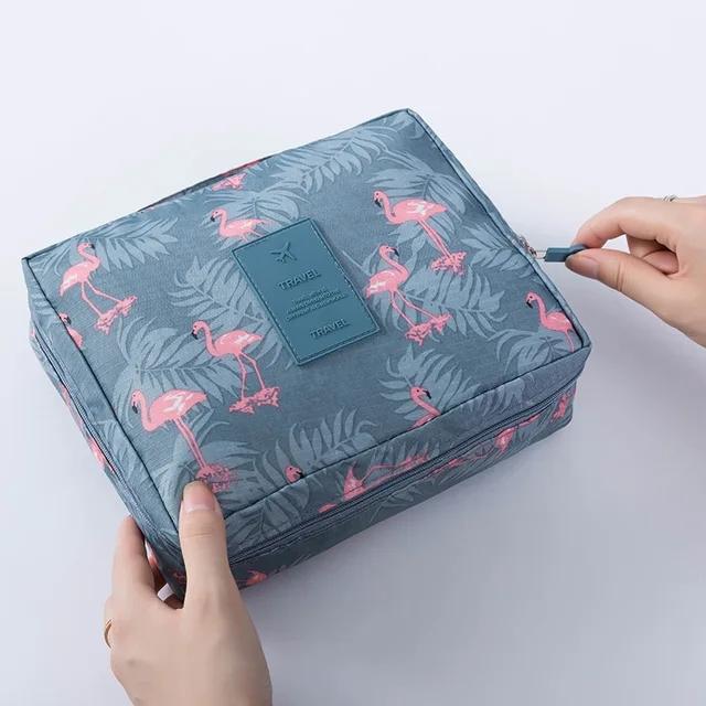 Multifunktionale Reise-Make-up-Tasche für Mädchen, wasserdichter, tragbarer Kosmetik-Organizer mit mehreren Fächern für Damen